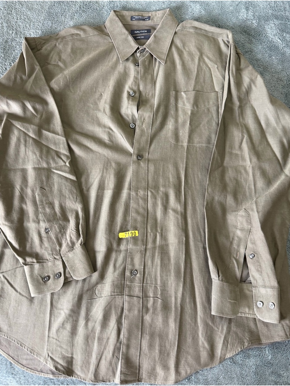Nautica Men’s Long-Sleeve Button-Up Shirt - Brown